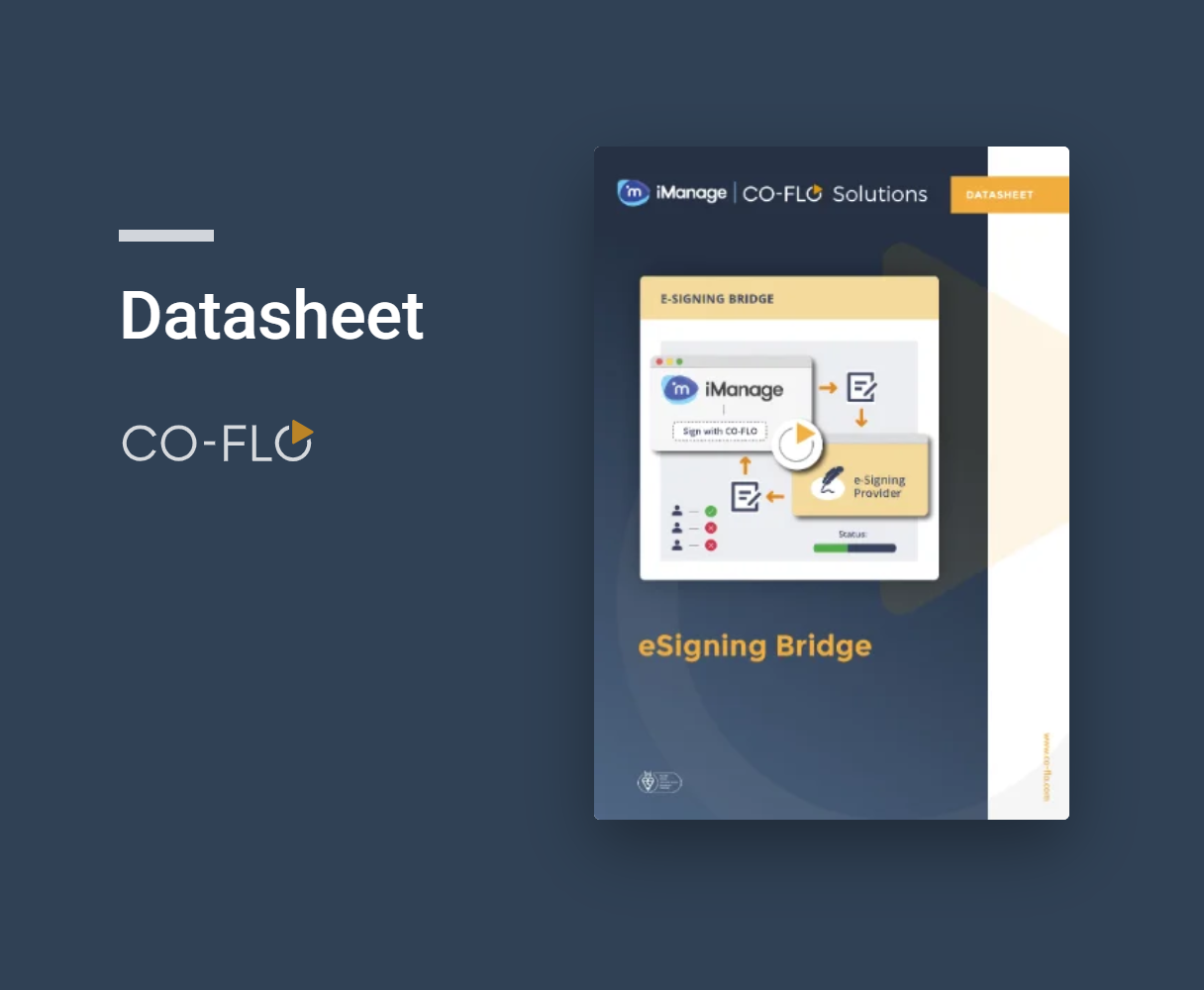 Datasheet: Co-Flo eSigning Bridge