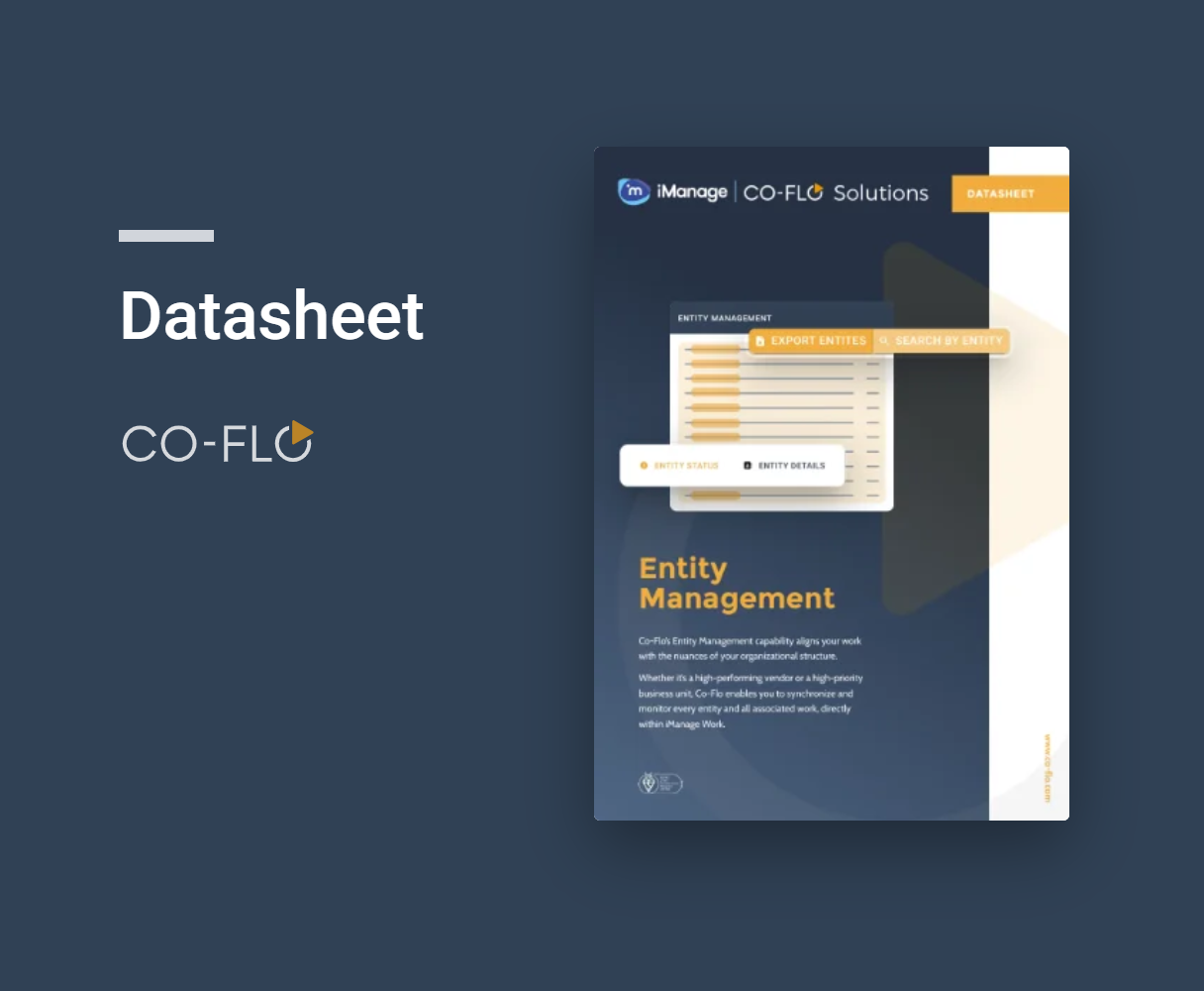 Datasheet: Co-Flo Entity Management